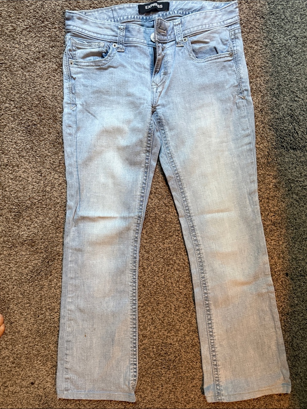 Express Women's Light Wash Barely Boot Cut Jeans